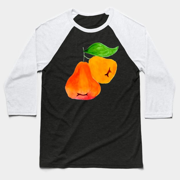 Jambu I (Wax Apple) - Singapore Series Baseball T-Shirt by littleoddforest